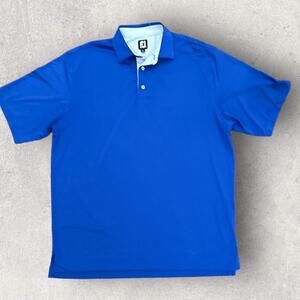 FootJoy Men's Golf Polo Shirt XL FJ Blue Active Stretch Poly/Spandex